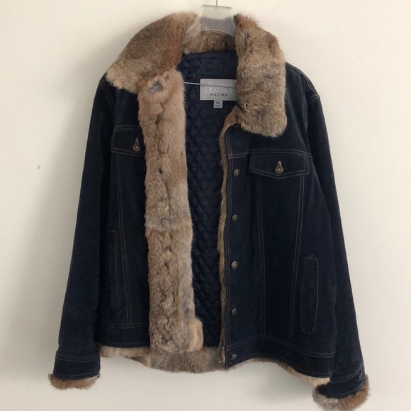 Wilsons Leather Jackets & Blazers - Wilsons Leather Blue Suede Jacket